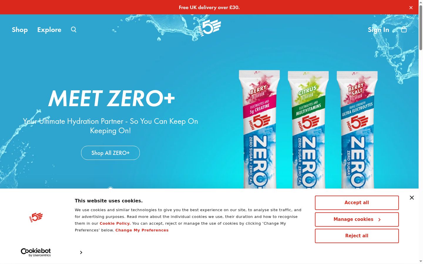 Screenshot del banner di consenso mostrato prima di qualsiasi interazione