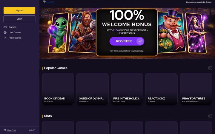 Screenshot of highflyecasino.com