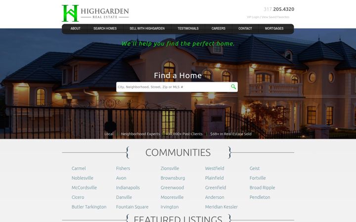 Screenshot of highgarden-indianapolis.com