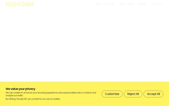 Screenshot of highjam.co.uk