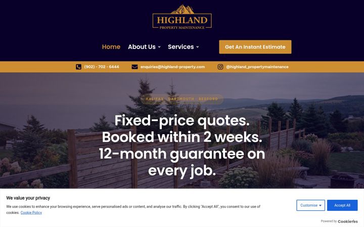 Screenshot of highland-property.com