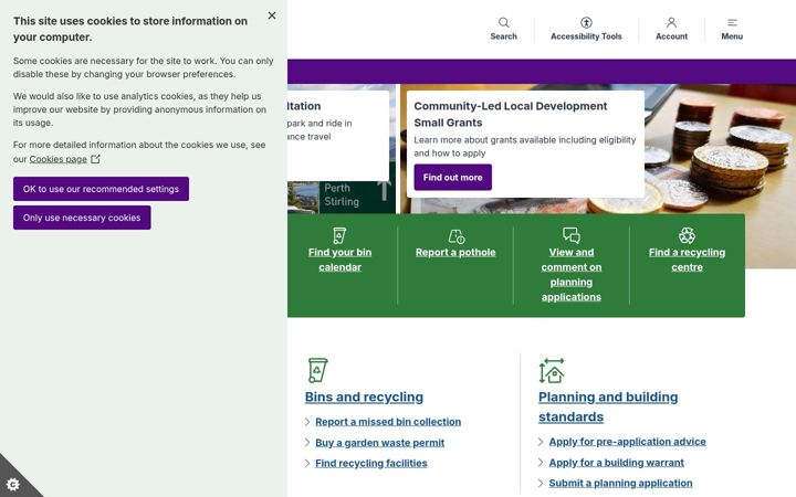Screenshot of highland.gov.uk