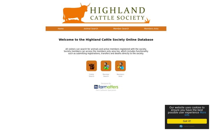 Screenshot of highlandcattleonline.co.uk