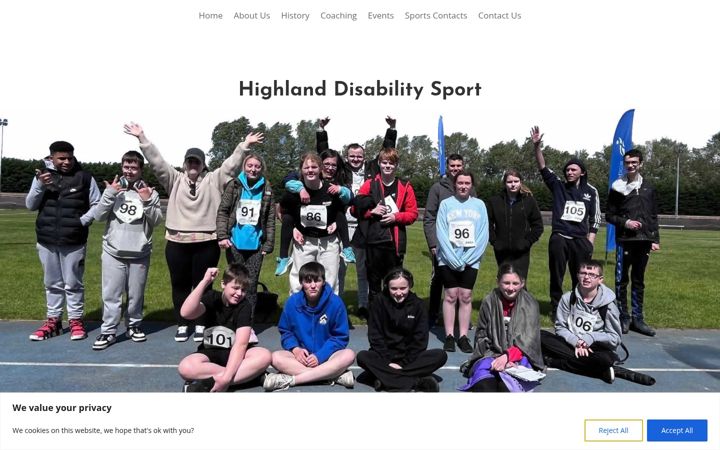 Screenshot of highlanddisabilitysport.org.uk