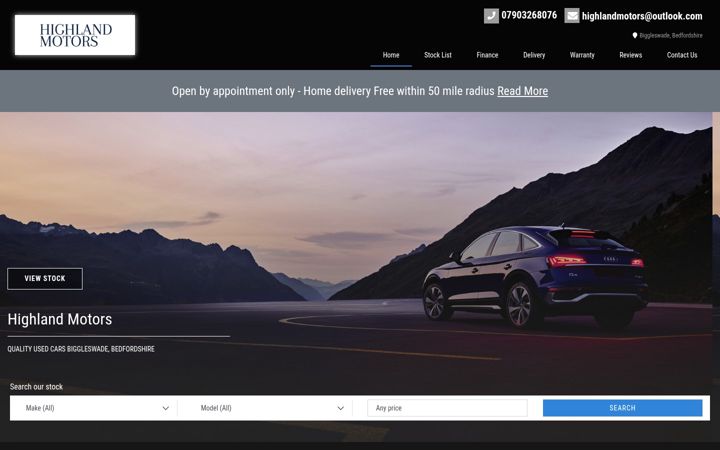 Screenshot of highlandmotorsherts.co.uk