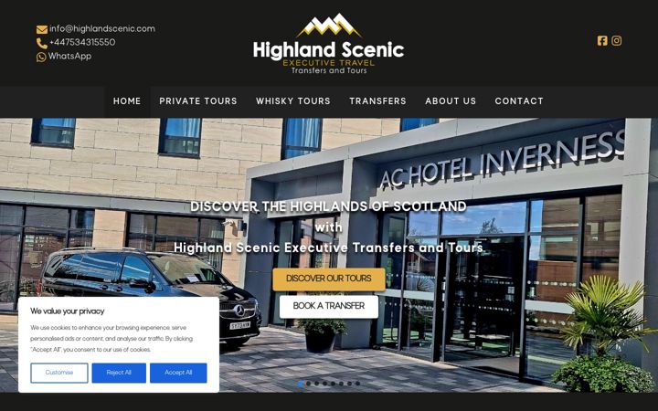 Screenshot of highlandscenic.com