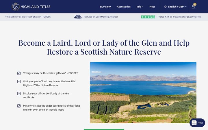 Screenshot di highlandtitles.com
