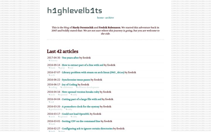 Screenshot of highlevelbits.com