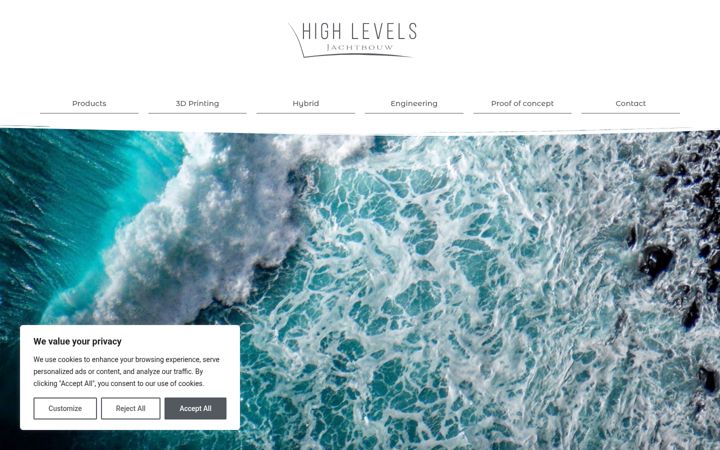Screenshot of highlevelsjachtbouw.nl