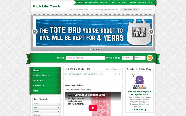Screenshot of highlifemerch.com