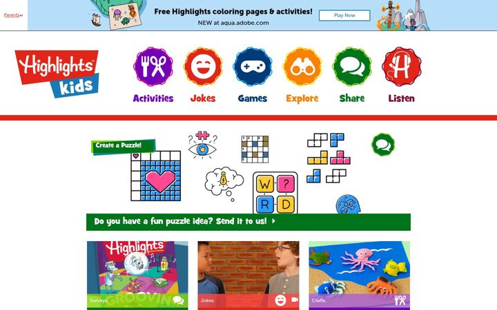 Screenshot of highlightskids.com