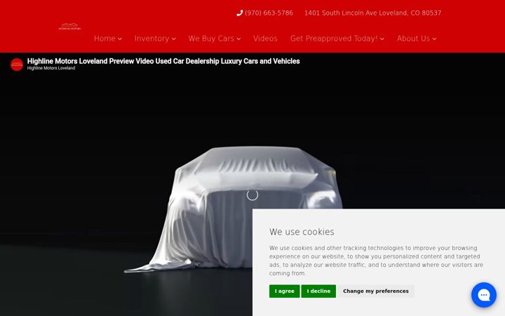 Screenshot of highlinemotorsloveland.com