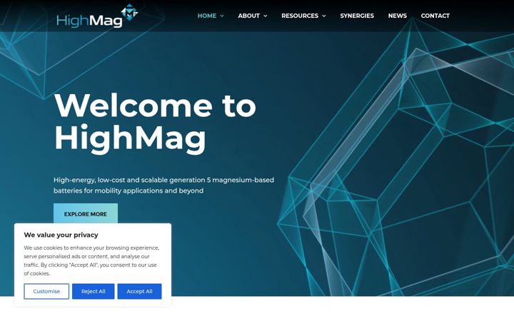 Screenshot of highmag-project.eu