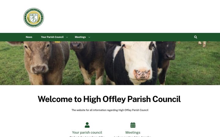 Screenshot of highoffleyparishcouncil.co.uk