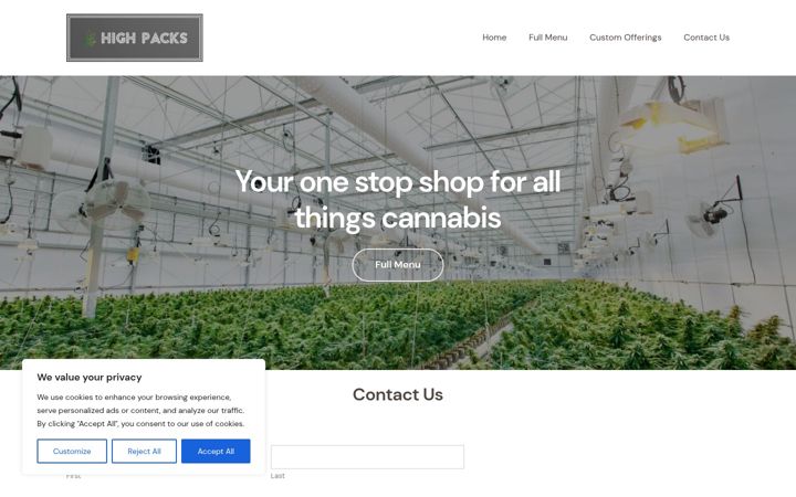 Screenshot of highpacks.com
