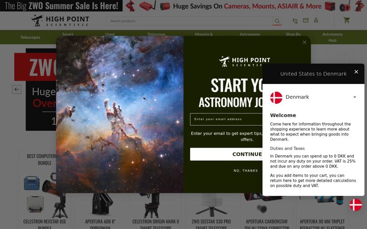 Screenshot of highpointscientific.com