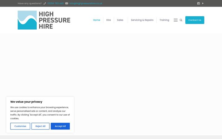Screenshot of highpressurehire.co.uk