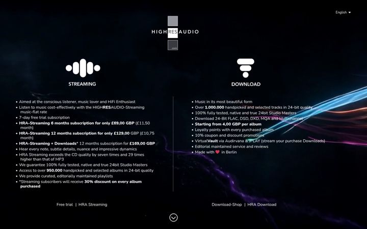 Screenshot of highresaudio.com