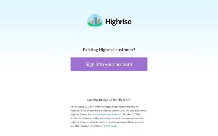 Screenshot of highrisehq.com