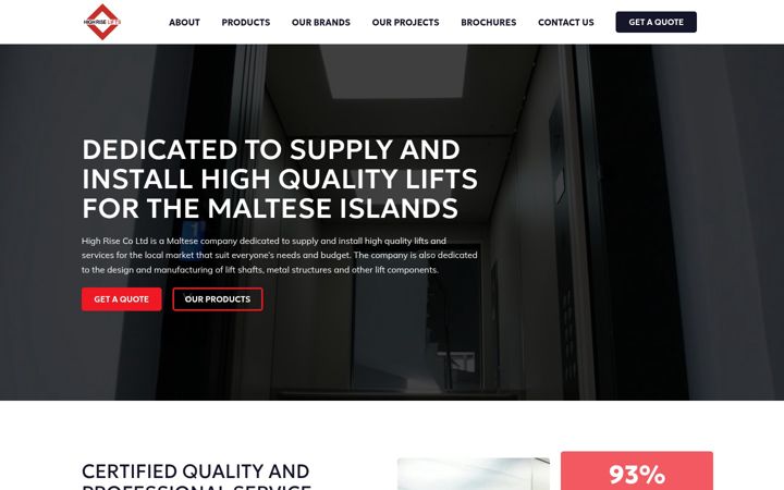 Screenshot of highriselifts.com