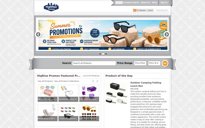 Screenshot of highrisepromosllc.com
