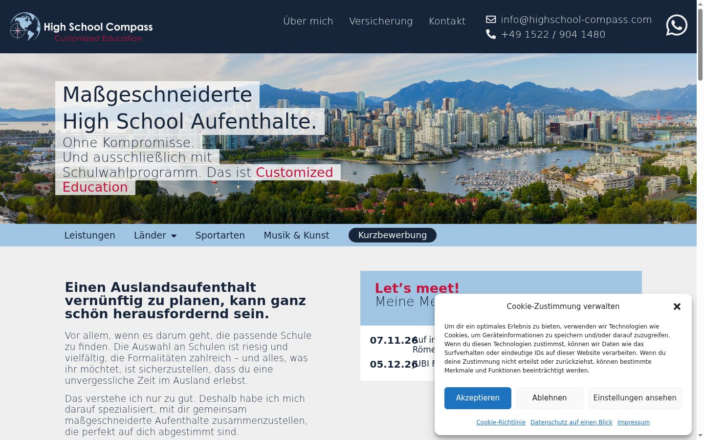 Screenshot del banner di consenso mostrato prima di qualsiasi interazione