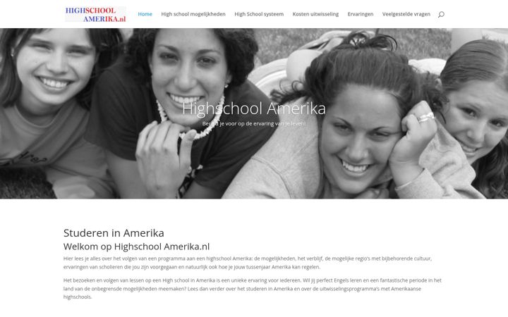 Screenshot of highschoolamerika.nl
