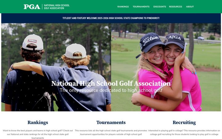 Screenshot of highschoolgolf.org