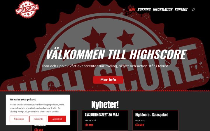 Screenshot of highscoreronneby.se
