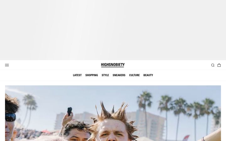 Screenshot of highsnobiety.com