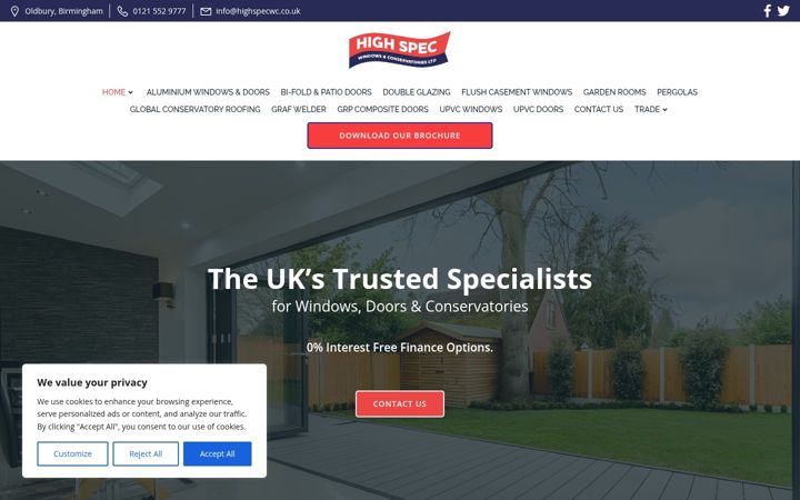Screenshot of highspecwc.co.uk