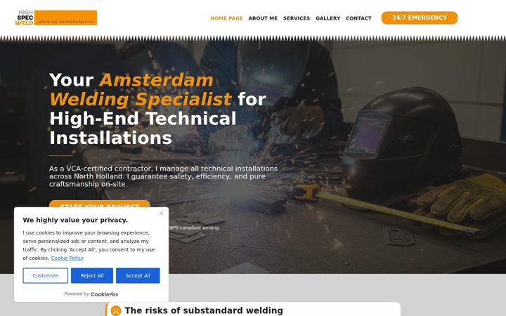 Screenshot of highspecweld.com