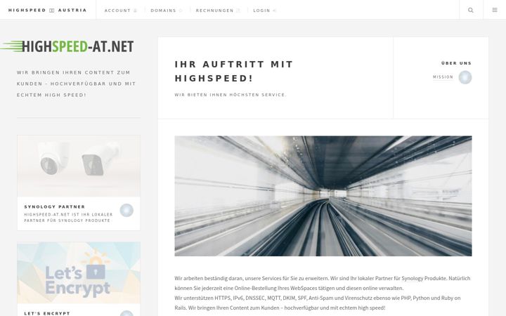 Screenshot of highspeed-at.net