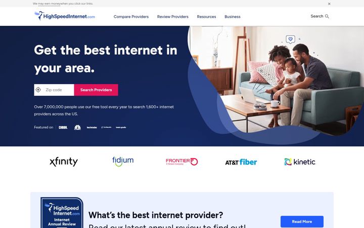 Képernyőkép: highspeedinternet.com