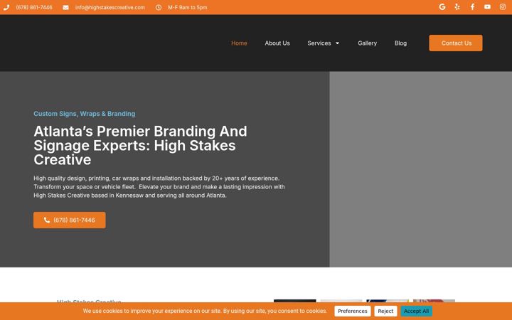 Screenshot of highstakescreative.com