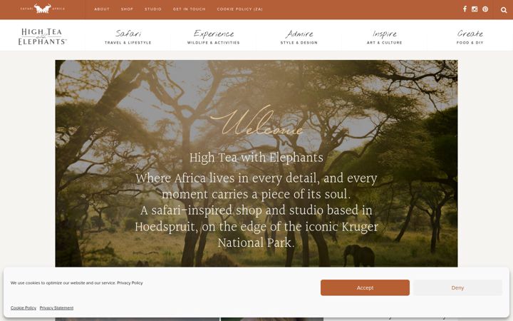 Screenshot of highteawithelephants.com
