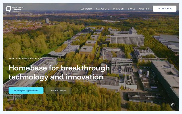 Screenshot of hightechcampus.eu