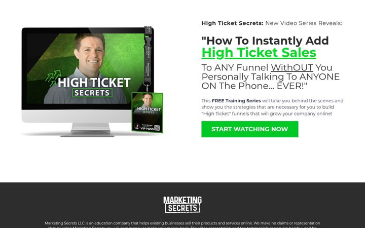 Screenshot of highticketsecrets.com