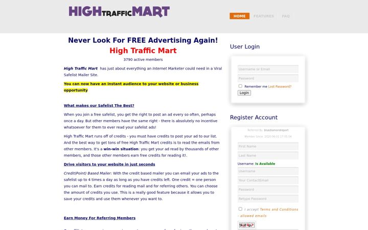 Screenshot of hightrafficmart.com