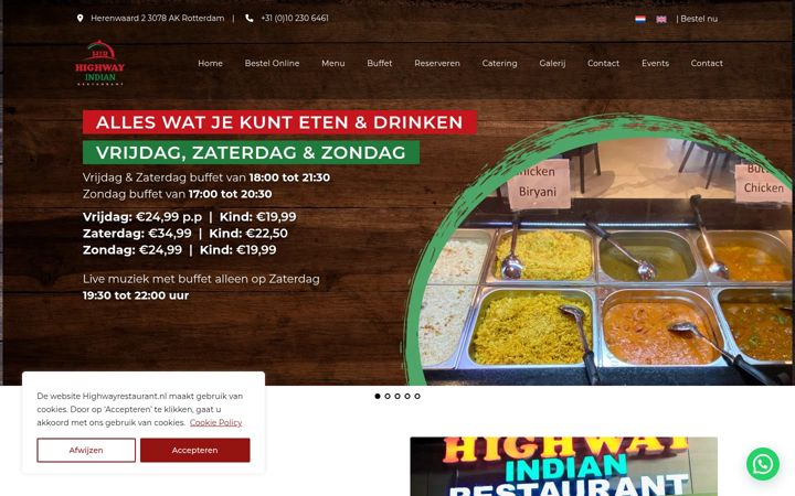 Screenshot of highwayrestaurant.nl