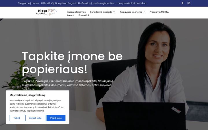 Screenshot di higsoapskaita.lt