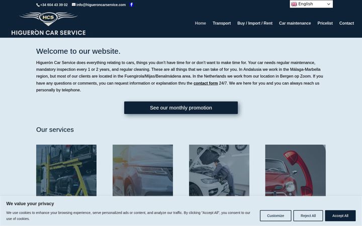 Screenshot of higueroncarservice.com