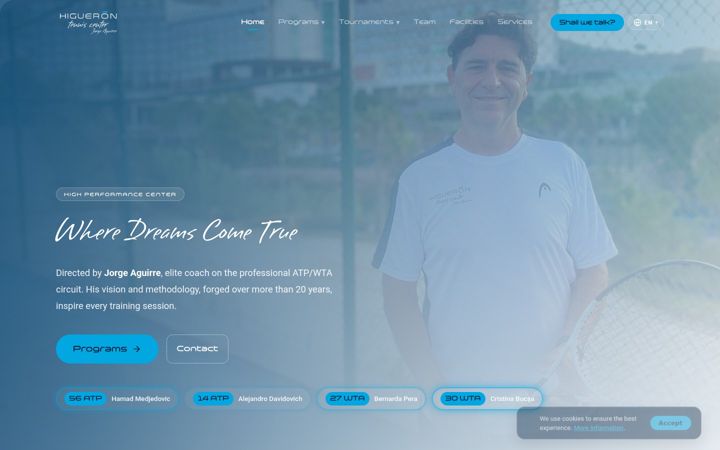Screenshot of higuerontenniscenter.com