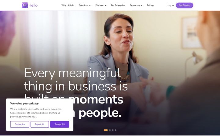 Screenshot of hihello.me