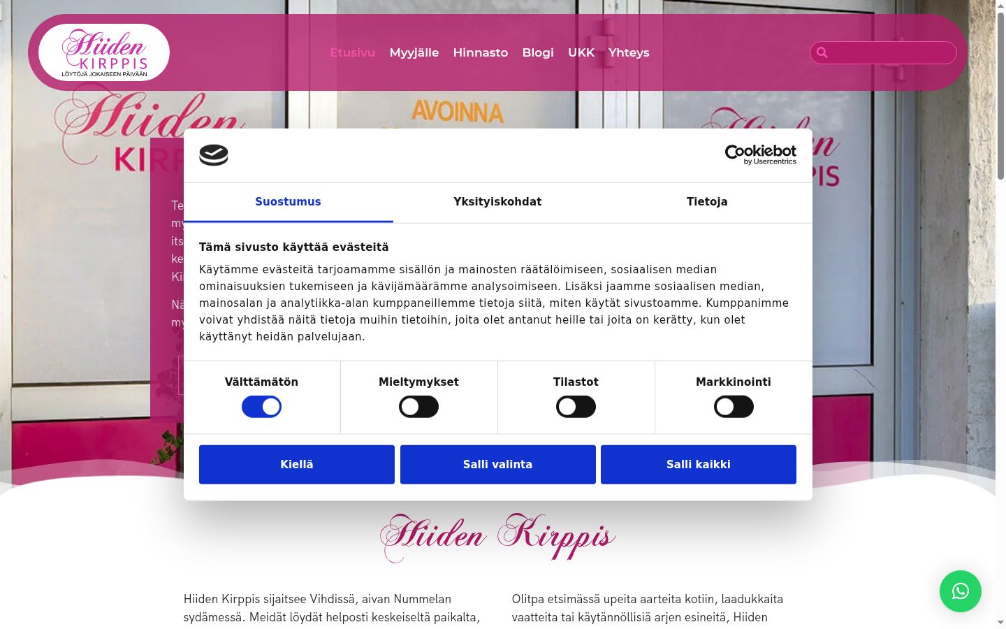 Ekrānuzņēmums ar piekrišanas baneri, kas tika rādīts pirms jebkādas mijiedarbības