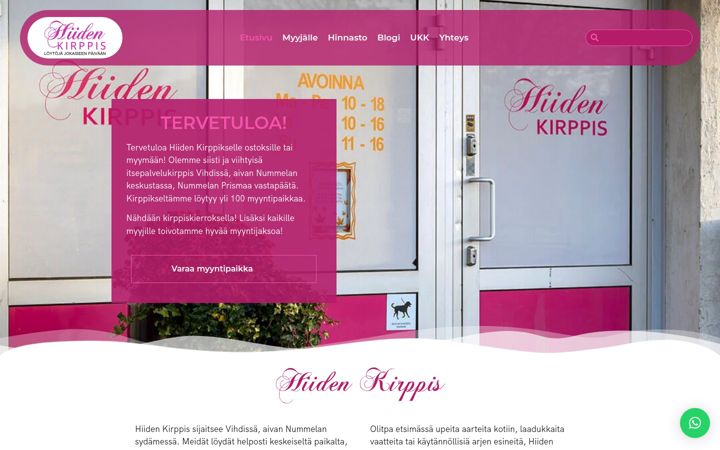Screenshot of hiidenkirppis.fi