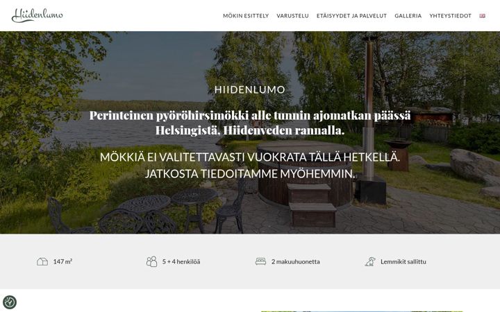 Screenshot of hiidenlumo.fi
