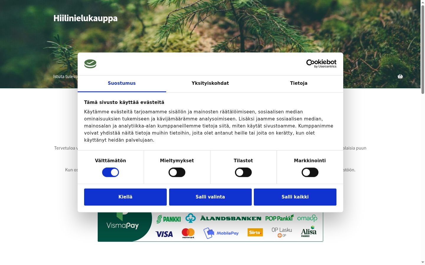 Screenshot tal-banner tal-kunsens muri qabel kwalunkwe interazzjoni