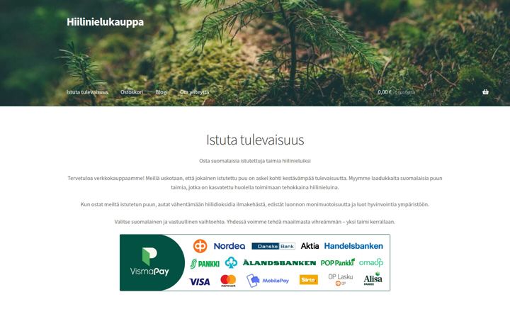 Snímek obrazovky hiilinielukauppa.fi
