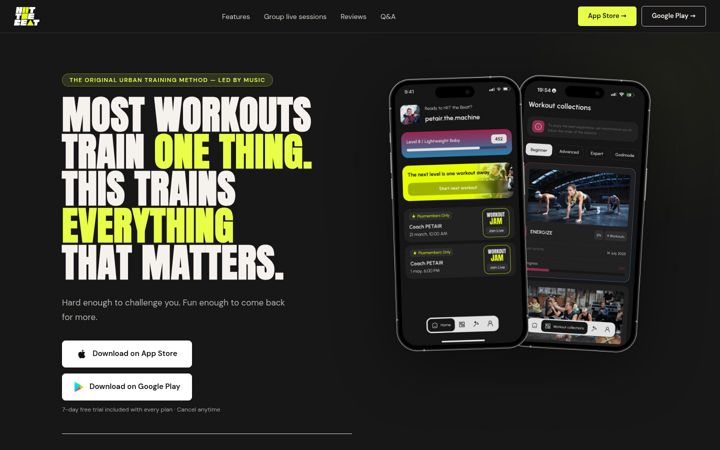 Screenshot of hiit-the-beat.com